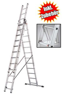 Hailo ProfiStep combi Kombileiter 3x12 & gratis Tritt SPARSET - 7312101