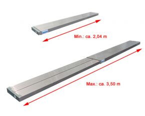 KRAUSE Teleboard - Teleskop Alu-Diele, Breite 2,04-3,50 - 123718