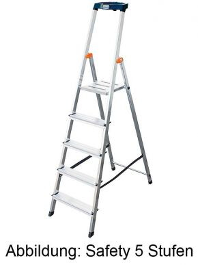 KRAUSE Leiter Safety Haushaltsleiter Stehleiter 8 Stufen - 126368