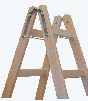 KRAUSE Leiter Profi-Doppel-Holzleiter 2x12 Sprossen - 170149