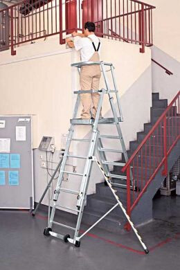 ZARGES ZAP Teleskop-Plattformleiter Podestleiter 9 Sprossen Z600 - 41327