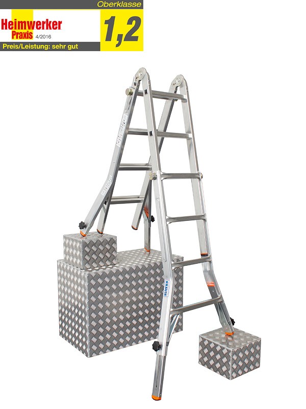 KRAUSE Leiter TeleVario Gelenkleiter Teleskopleiter 4x4 Sprossen
