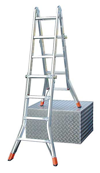 KRAUSE Leiter TeleMatic Gelenk-Teleskopleiter 4x4 Sprossen