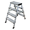Krause Doppel-Klapptritt Alu 126047 2x4 Stufen Standhöhe:0,85m 5,5kg Treppo