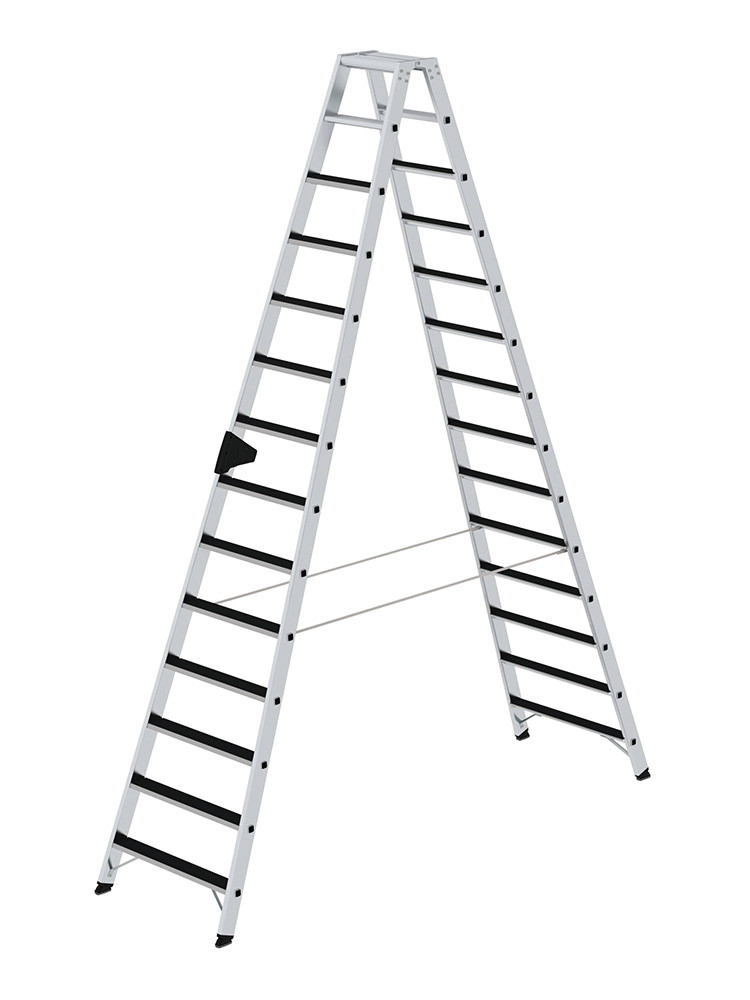 MUNK Günzburger Doppel-Stehleiter mit clip-step / 2x14 Stufen / gemäß TRBS 2121-2