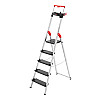 Hailo Stehleiter L100 TopLine, Alu-Sicherheits-Stehleiter 5 Stufen