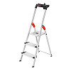 Hailo Stehleiter L80 ComfortLine, Alu-Sicherheits-Stehleiter 3 Stufen