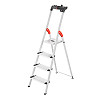 Hailo Stehleiter L80 ComfortLine, Alu-Sicherheits-Stehleiter 4 Stufen