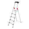 Hailo Stehleiter L80 ComfortLine, Alu-Sicherheits-Stehleiter 5 Stufen