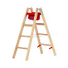 HYMER Holz-Stufenstehleiter beidseitig begehbar / 2x4 Stufen / gemäß TRBS 2121-2