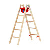 HYMER Holz-Stufenstehleiter beidseitig begehbar / 2x5 Stufen / gemäß TRBS 2121-2