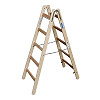 Krause Holz-Sprossen-Doppelleiter 2x5 Arbeitshöhe:ca.2,75m 7,2kg 170071