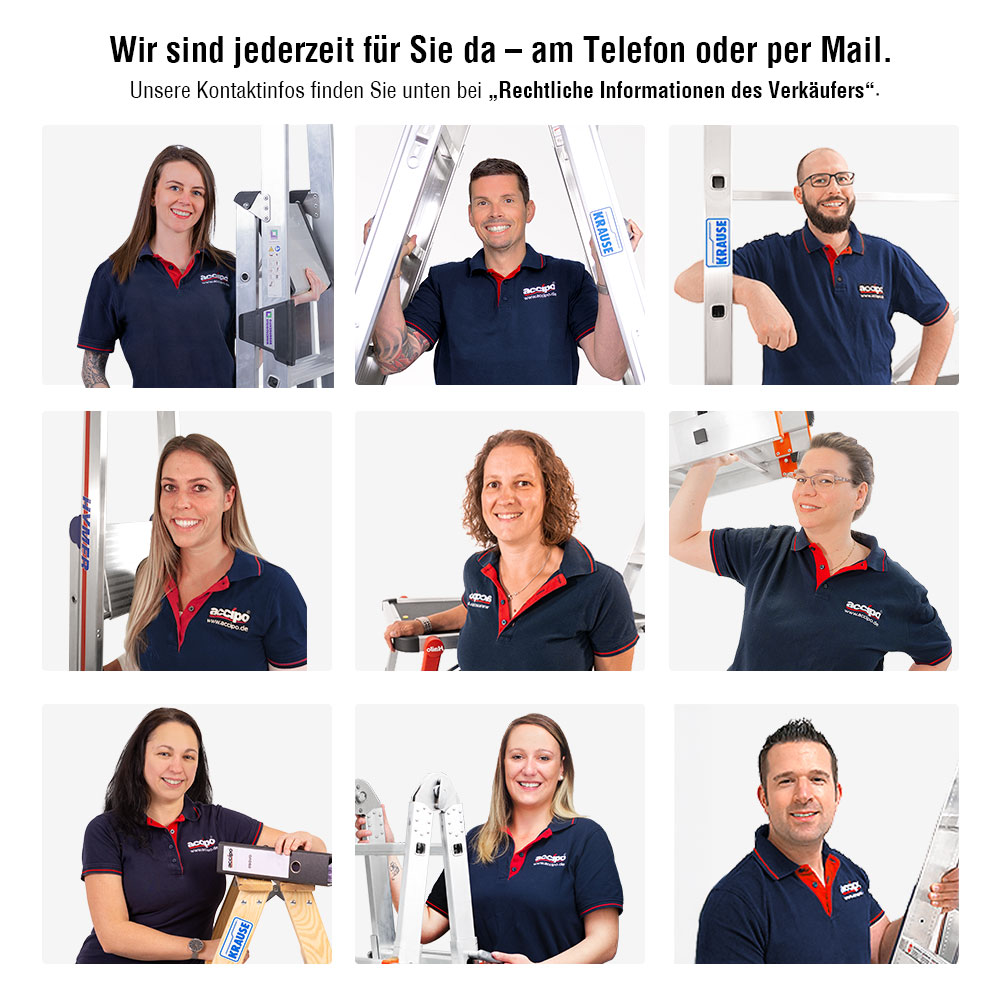Teambild von accipo - Ihre Ansprechpartner bei Fragen zu Leitern & Gerüsten