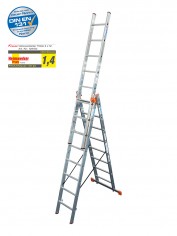 KRAUSE MONTO Tribilo Vielzweckleiter 3x8 Sprossen mit Treppenfunktion (gefertigt nach neuer Norm)