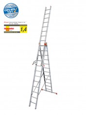 KRAUSE MONTO Tribilo Vielzweckleiter 3x12 Sprossen mit Treppenfunktion (gefertigt nach neuer Norm)