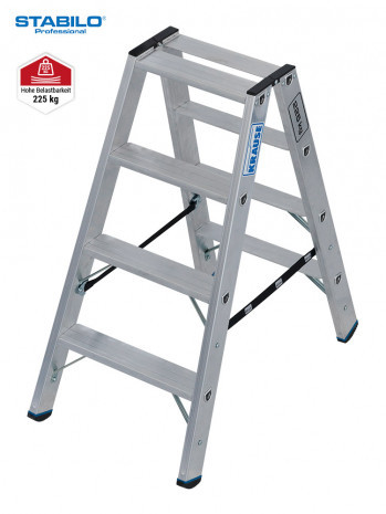 KRAUSE STABILO Stufen-Doppelleiter Fahrbar / 2x12 Stufen / Gemäß TRBS 2121-2 - 124883
