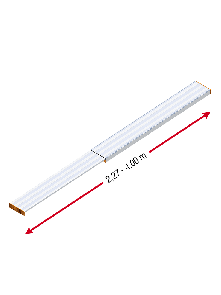 Gerüstbohle ausziehbar 2,27-4,00m Bohle 1351.400 Layher Alu Teleskop Steg 