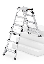 Hailo D100 Teleskop-Doppelstufenleiter