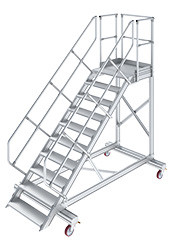 KRAUSE Treppe mit Plattform, fahrbar / Neigung 45 Grad