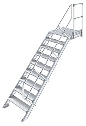 KRAUSE Treppe mit Plattform / Neigung 45 Grad