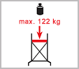 Die Belastbarkeit des Gerüsts beträgt 122 kg
