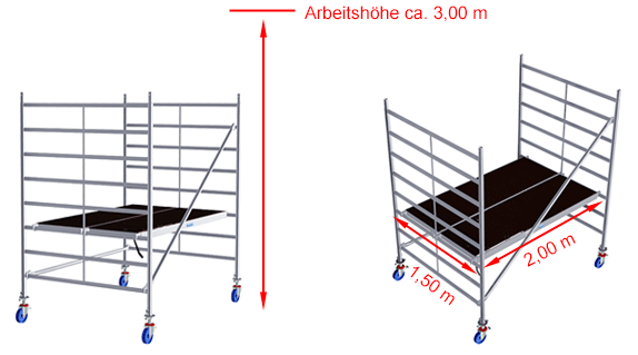 KRAUSE Serie 50 Fahrgerüst AH 3,00 m Feldlänge 2,00 m