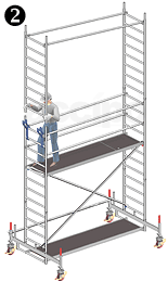 2. Schritt: Einfaches Aufstecken der Standleiter und Geländer