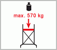 Die maximale Belastbarkeit beträgt 570 kg