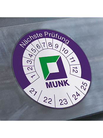 MUNK Günzburger Prüfplakette 40x40 mm - 50 Stück