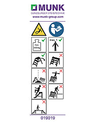 MUNK Günzburger Hinweis-Aufkleber 19019 für Arbeitspodest 200 kg - 20 Stück MUNK Günzburger Hinweis-Aufkleber 19019 für Arbeitspodest 200 kg - 20 Stück