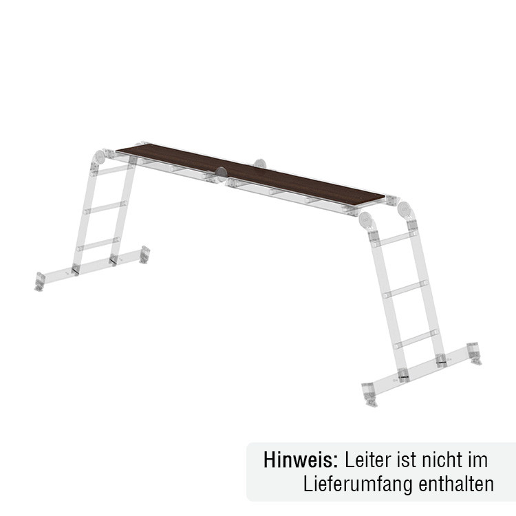 MUNK Günzburger Holzbelag für Gelenkleiter | Passend für 2x3+2x4 Sprossen
