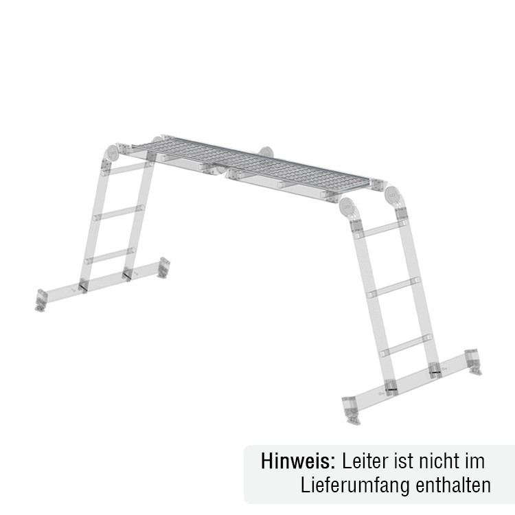 MUNK Günzburger Aluminium-Riffelblechbelag für Gelenkleiter | Passend für 4x3 Sprossen & 2x2+2x3 Sprossen