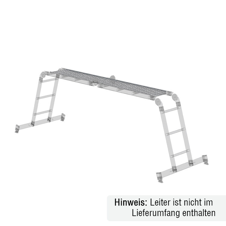 MUNK Günzburger Aluminium-Riffelblechbelag für Gelenkleiter | Passend für 2x3+2x4 Sprossen