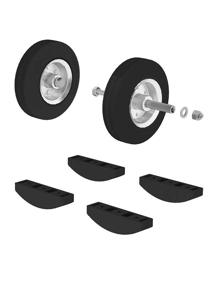 MUNK Günzburger Rollensatz, elektrisch ableitfähig (2 Stück) | Passend für Arbeitspodest fahrbar