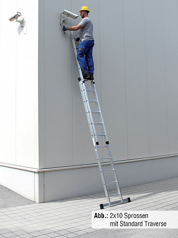 MUNK Günzburger Schiebeleiter mit Traverse / 2x12 Sprossen