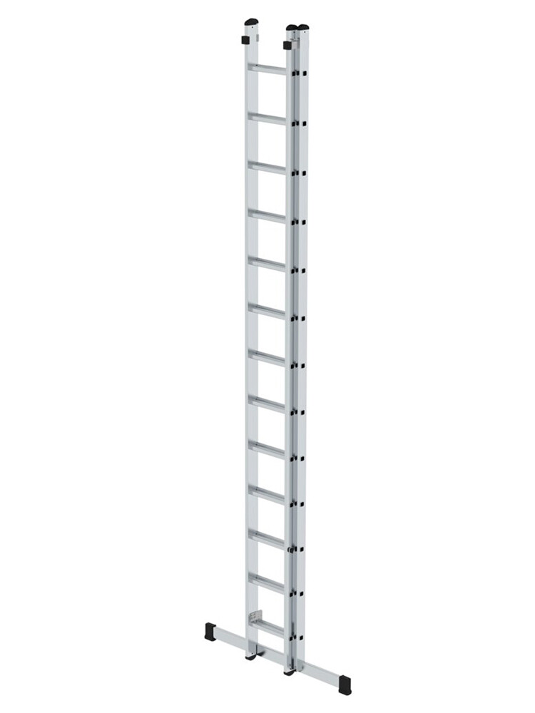 Eingezogene, MUNK Sprossen-Schiebeleiter mit 2x13 Sprossen und Traverse, freigestellt