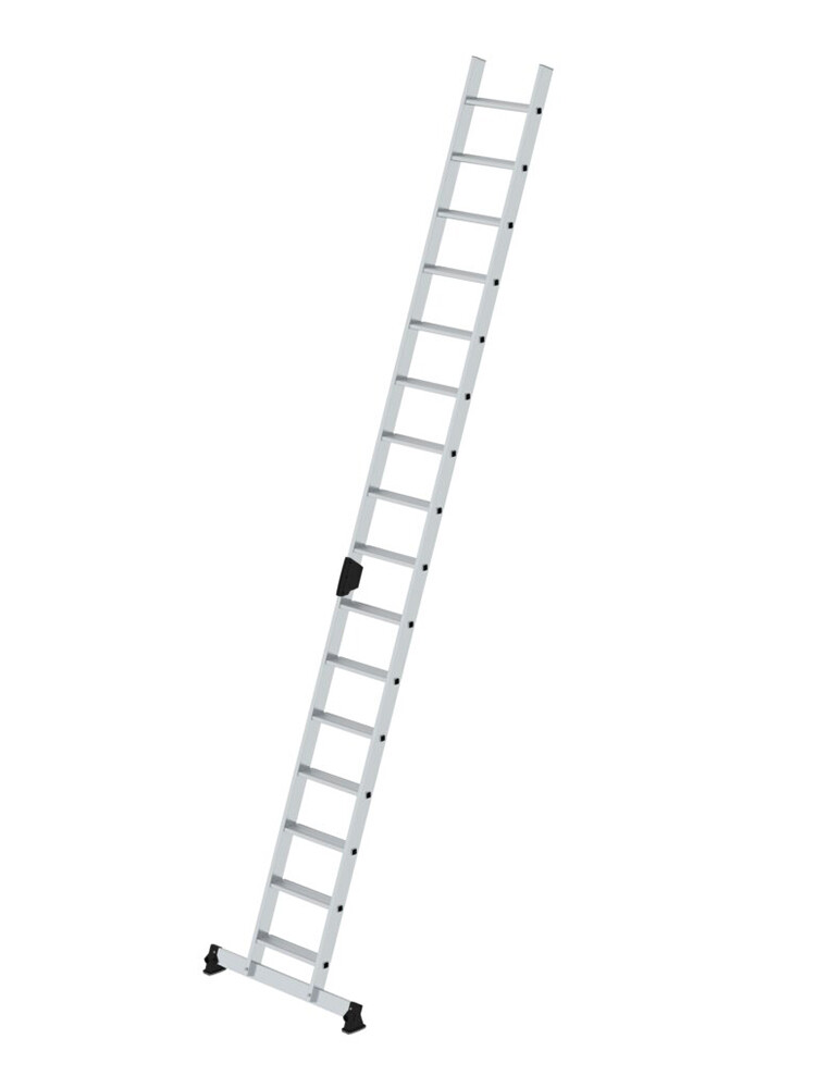 Anlegeleiter mit 16 Stufen und nivello-Traverse vom Hersteller MUNK, freigestellt auf weißem Hintergrund