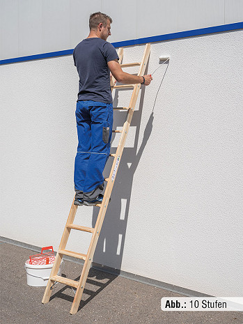 MUNK Günzburger Holz-Anlegeleiter / 8 Stufen / gemäß TRBS 2121-2
