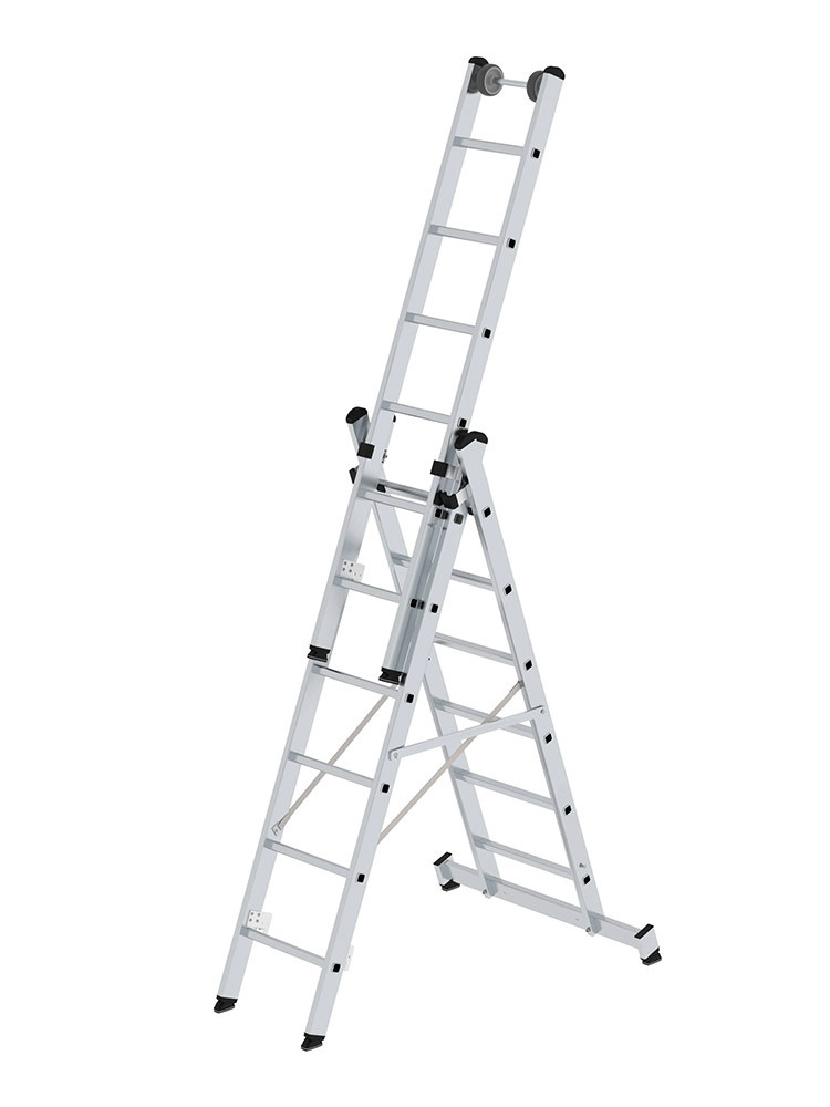 MUNK Günzburger Mehrzweckleiter mit nivello-Traverse / 3x6 Sprossen