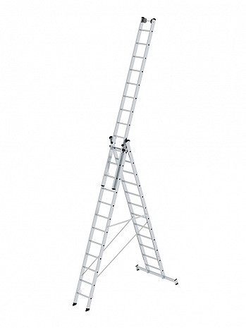 MUNK Günzburger Mehrzweckleiter mit nivello-Traverse / 3x12 Sprossen