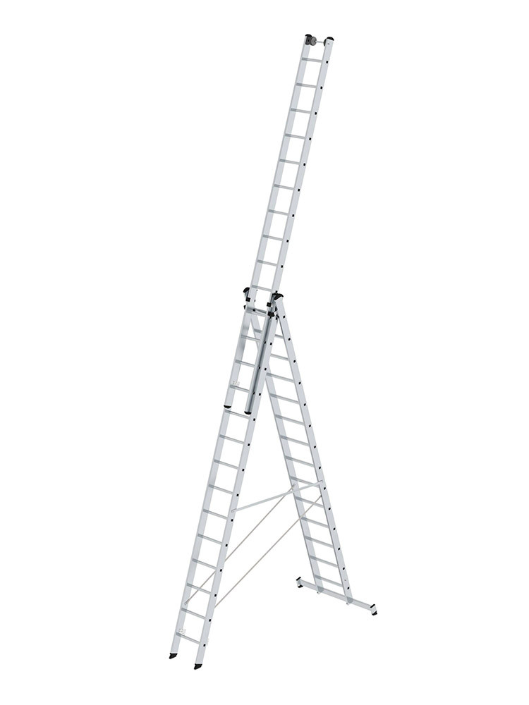 MUNK Günzburger Mehrzweckleiter mit nivello-Traverse / 3x14 Sprossen