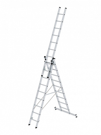 MUNK Günzburger Mehrzweckleiter mit Nivello-Traverse 3x9