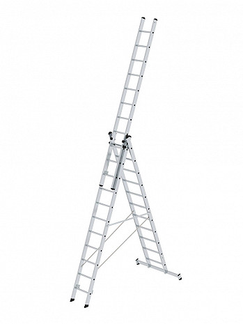 MUNK Günzburger Mehrzweckleiter mit Nivello-Traverse 3x11