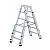 MUNK Günzburger Stufen-Treppenstehleiter mit 4 Holmverlängerungen / 2x6 Stufen / gemäß TRBS 2121-2