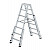 MUNK Günzburger Stufen-Treppenstehleiter mit 4 Holmverlängerungen / 2x7 Stufen / gemäß TRBS 2121-2