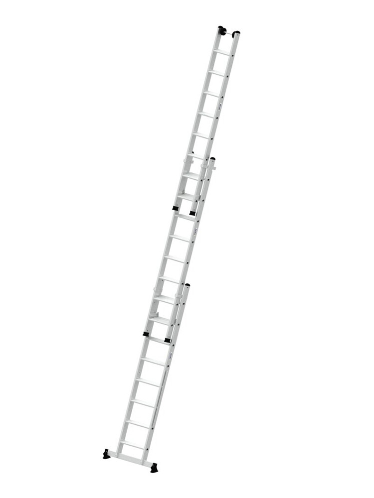 MUNK Günzburger 3-teilige Stufen-Mehrzweckleiter / 3x8 Stufen mit nivello-Traverse / gemäß TRBS 2121-2