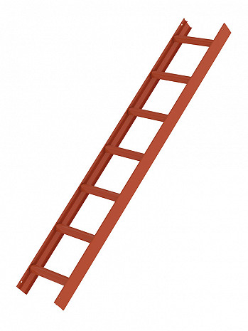 MUNK Günzburger Dachleiter Rot / Länge: 1,96 m / 7 Sprossen