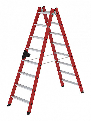 MUNK Günzburger Stufen-Stehleiter beidseitig begehbar GFK-Alu / 2x8 Stufen / gemäß TRBS 2121-2