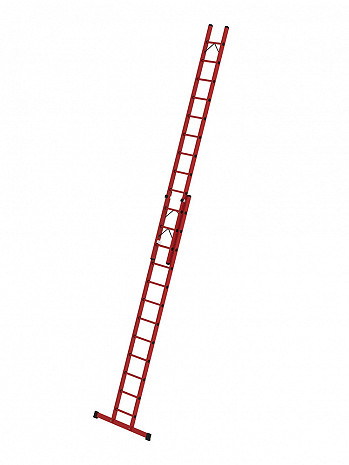 MUNK Günzburger Sprossen-Schiebeleiter 2-teilig GFK mit Standard-Traverse / 2x12 Sprossen