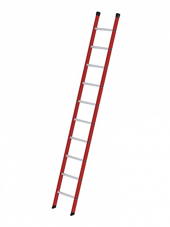 MUNK Günzburger Sprossen-Anlegeleiter GFK-Alu ohne Traverse / 10 Sprossen